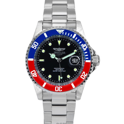 Invicta Pro Diver Stainless Steel Black Dial Pepsi Bezel Quartz 47354 200M Men's Watch