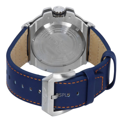 Invicta Racing Downforce GMT Leather Strap Blue Dial Quartz 47378 200M Men's Watch
