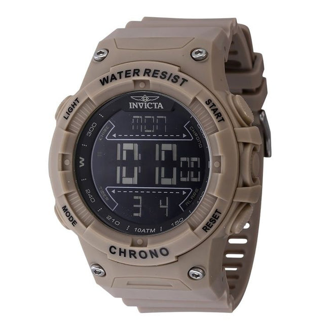 Invicta Racing Digital Chronograph Polyurethane Strap Black Dial Quartz 47526 100M Mens Watch