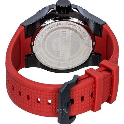 Invicta Aviator Red Silicone Strap Gunmetal Dial Quartz 49724 100M Men's Watch