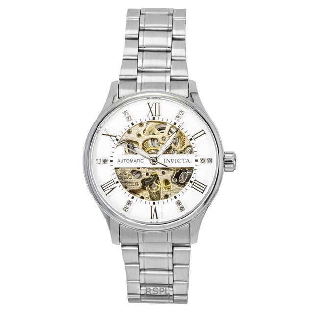 Invicta Objet D Art Stainless Steel Silver Skeleton Dial Automatic 69117 Men's Watch