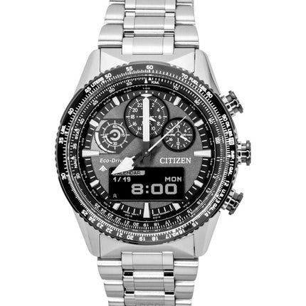 Citizen Promaster Skyhawk Eco-Drive Chronograph Stainless Steel Grey Dial Diver's JV2006-55H 200M Men's Watch