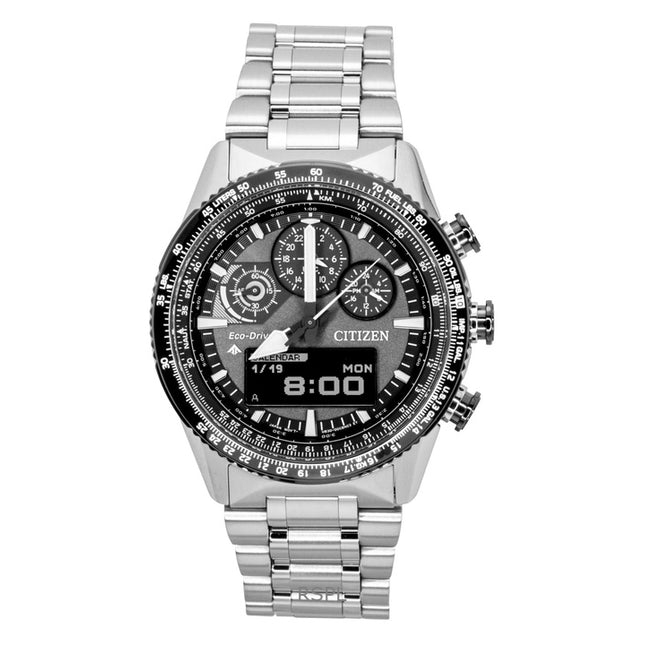 Citizen Promaster Skyhawk Eco-Drive Chronograph Stainless Steel Grey Dial Diver's JV2006-55H 200M Men's Watch