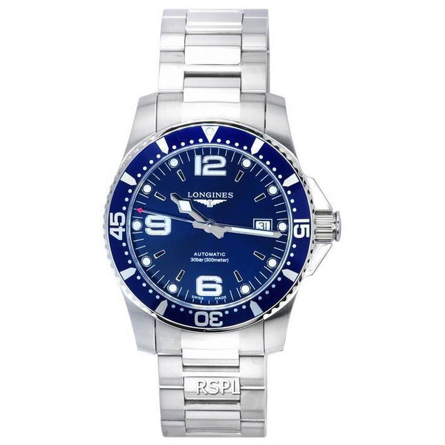 Longines HydroConquest Sunray Blue With Super-LumiNova Dial Automatic Diver's L3.742.4.96.6 300M Men's Watch