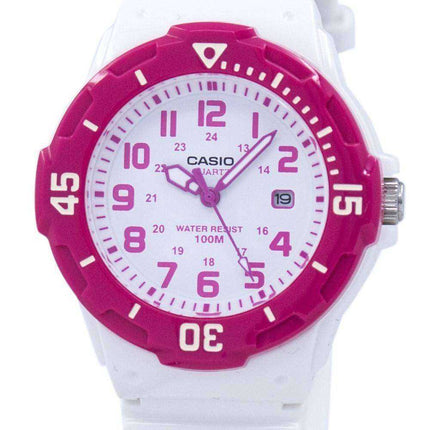 Casio Analog Hot Pink White Dial LRW-200H-4BVDF LRW-200H-4BV Womens Watch