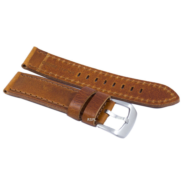 Brown Ratio Brand Leather Watch Strap 22mm For SKX007, SKX009, SKX011, SNZG07, SNZG015
