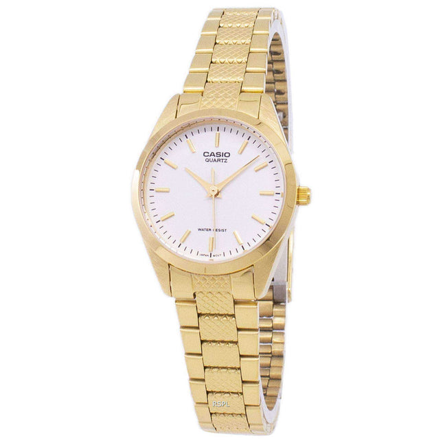 Casio Analog Quartz Gold Tone White Dial LTP-1274G-7ADF LTP-1274G-7A Womens Watch