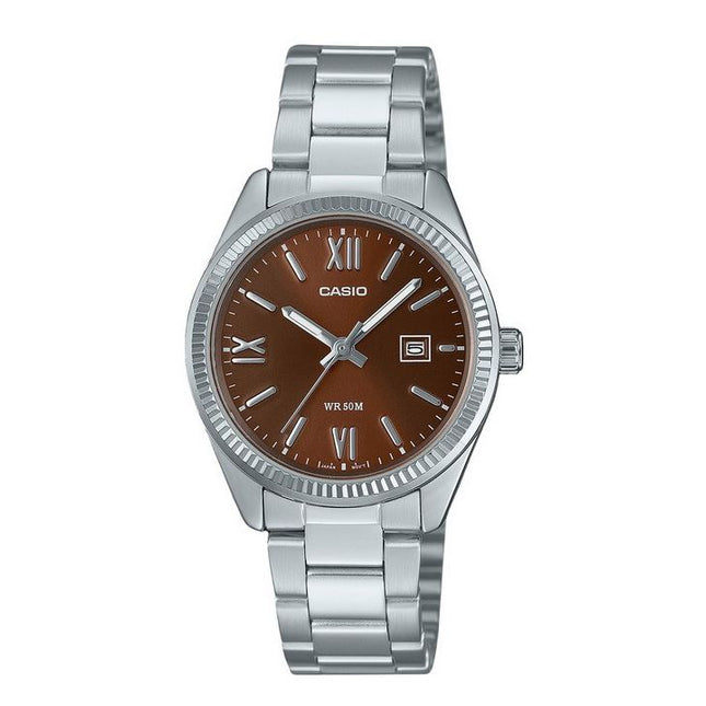 Casio Standard Analog Stainless Steel Brown Dial Quartz LTP-1302DD-5AV Women's Watch