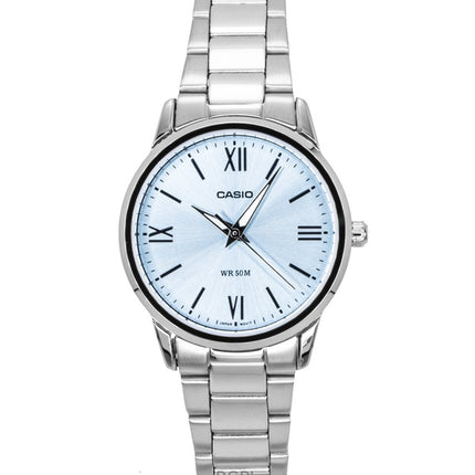 Casio Analog Stainless Steel Mint Blue Dial Quartz LTP-1303DD-2AV Women's Watch
