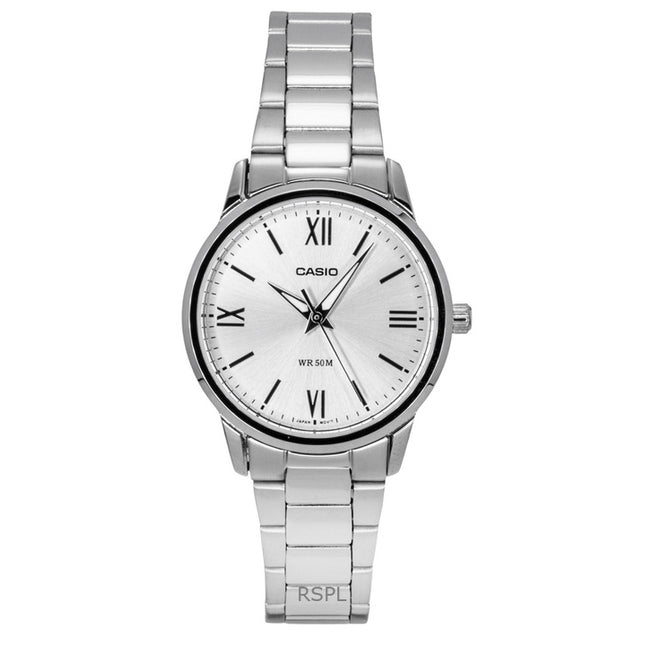 Casio Analog Stainless Steel Silver Dial Quartz LTP-1303DD-7AV Women's Watch
