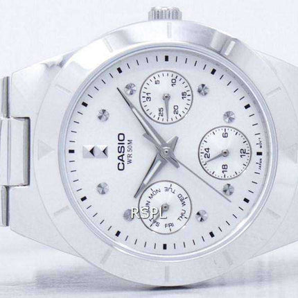 Casio Enticer Analog Quartz Silver Dial LTP-2083D-7AVDF LTP-2083D-7AV Womens Watch