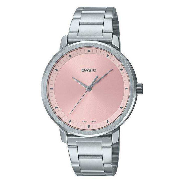 Casio Analog Pink Dial Stainless Steel LTP-B115D-4E LTPB115D-4 Women's Watch