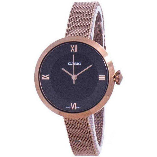 Casio Analog Black Dial LTP-E154MR-1A LTPE154MR-1A Womens Watch