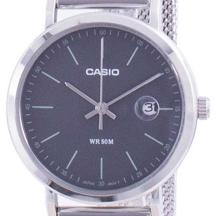 Casio Analog Black Dial Stainless Steel LTP-E175M-1E LTPE175M-1 Womens Watch