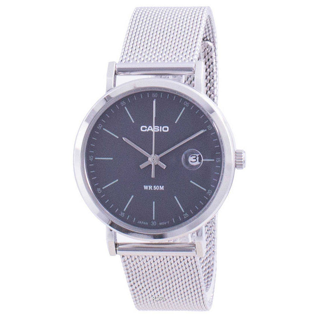 Casio Analog Black Dial Stainless Steel LTP-E175M-1E LTPE175M-1 Womens Watch