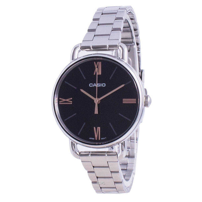 Casio Black Dial Stainless Steel Quartz LTP-E414D-1A LTPE414D-1A Women's Watch
