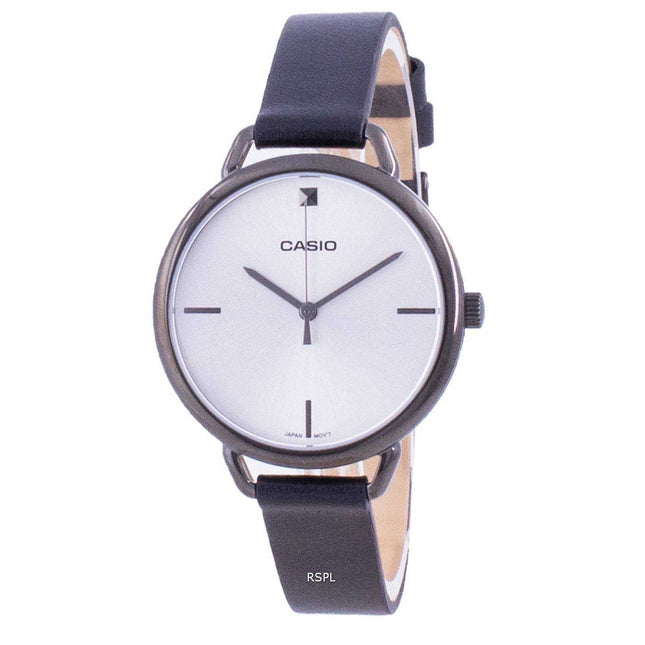 Casio Silver Dial Leather Strap Quartz LTP-E415GRL-1C LTPE415GRL-1C Women's Watch