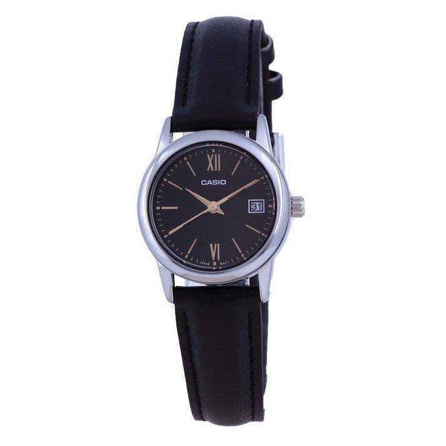 Casio Black Dial Stainless Steel Analog Quartz LTP-V002L-1B3 LTPV002L-1 Women's Watch