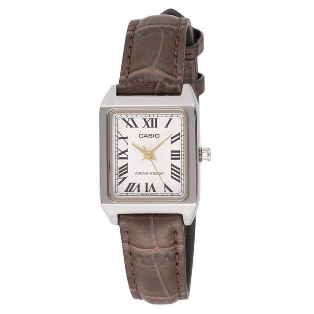 Casio Standard Analog Chrome Plated Leather Strap White Dial Quartz LTP-V007L-7B2 Women's Watch