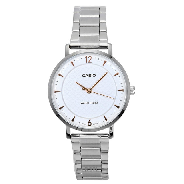 Casio Standard Analog Stainless Steel Cream Dial Quartz LTP-VT04D-7A Women's Watch