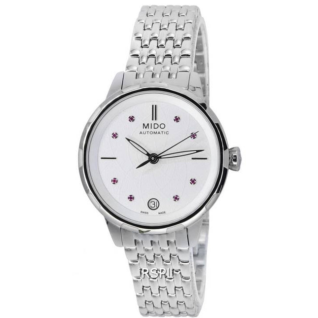Mido Rainflower Crystal Accents White Dial Automatic M043.207.11.011.00 M0432071101100 Women's Watch