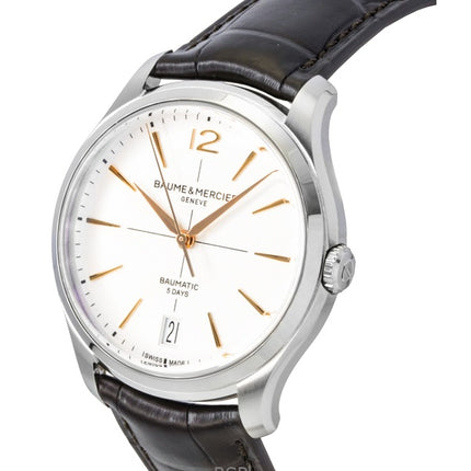 Baume & Mercier Clifton Leather Strap Off White Dial Automatic M0A10773 Men's Watch