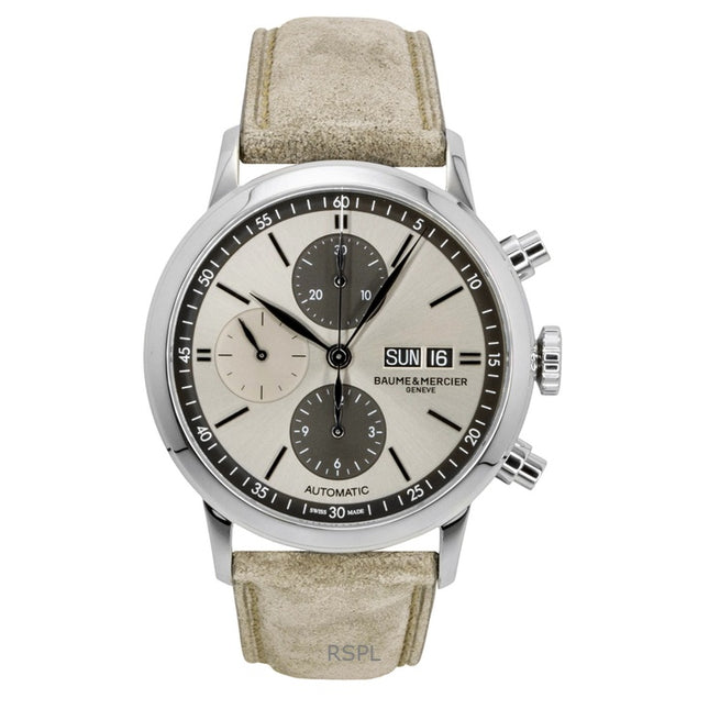 Baume & Mercier Classima Chronograph Leather Strap Beige Dial Automatic M0A10782 Men's Watch