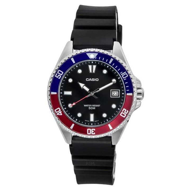 Casio Standard Analog Resin Strap Black Dial Quartz MDV-10-1A2 Mens Watch