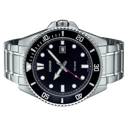 Casio Standard Analog Stainless Steel Black Dial Quartz MDV-107D-1A1 200M Mens Watch