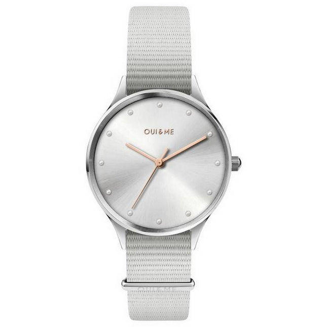 Oui & Me Petite Bichette Silver Sunray Dial Nylon Strap Quartz ME010202 Women's Watch