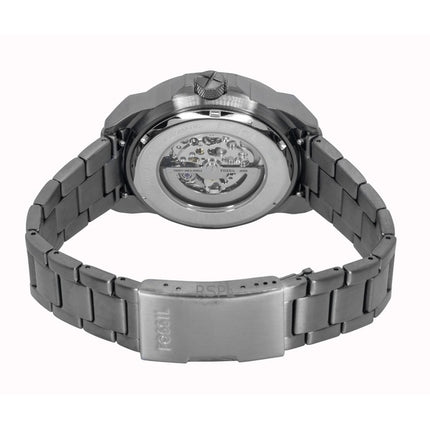 Fossil Bronson Stainless Steel Black Skeleton Dial Automatic ME3218 Men's Watch