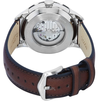 Fossil Townsman Leather Strap Open Heart Cream Dial Automatic ME3266 Men's Watch