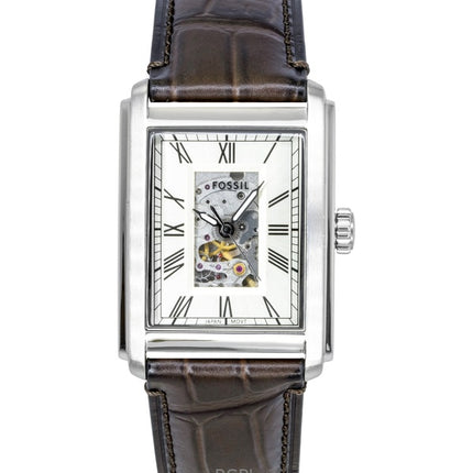 Fossil Carraway Croco Leather Strap Open Heart Beige Dial Automatic ME3272 Men's Watch