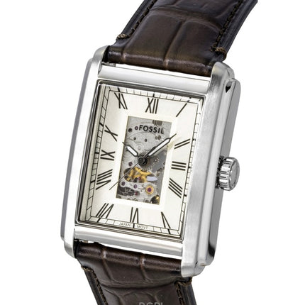 Fossil Carraway Croco Leather Strap Open Heart Beige Dial Automatic ME3272 Men's Watch