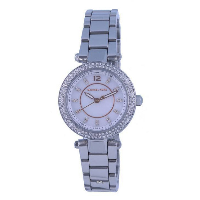 Michael Kors Mini Parker Crystal Accents Silver Dial Quartz MK6932 Womens Watch