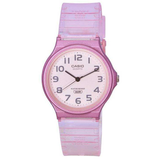Casio POP Analog Pink Transparent Resin Strap Quartz MQ-24S-4B MQ24S-4B Womens Watch