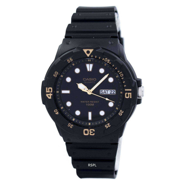 Casio Quartz Analog 100M Black Resin Strap MRW-200H-1EVDF MRW-200H-1EV Mens Watch