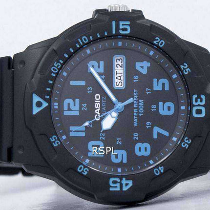 Casio Quartz 100M Analog Black Dial MRW-200H-2BVDF MRW-200H-2BV Mens Watch