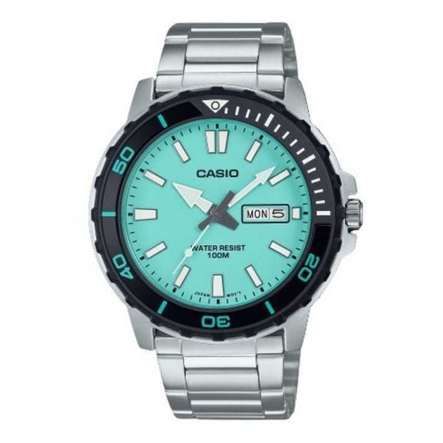 Casio Standard Analog Stainless Steel Turquoise Dial Quartz MTD-125D-2A2V 100M Men's Watch