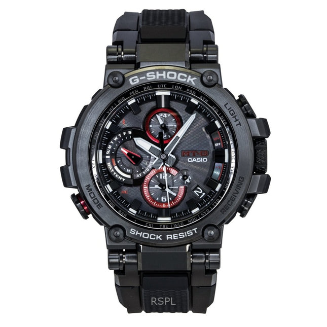 Casio G-Shock MT-G Analog Smartphone Link Resin Strap Black Dial Solar MTG-B1000B-1A 200M Men's Watch