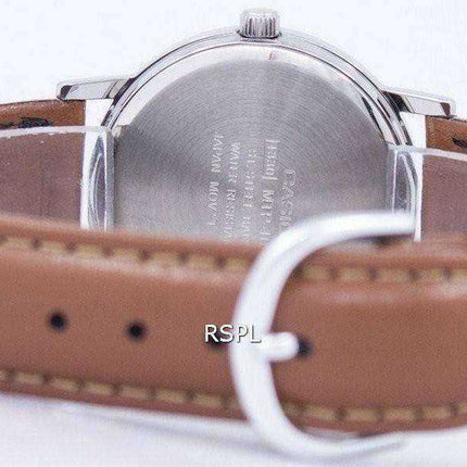 Casio Quartz Silver Dial Brown Leather MTP-1095E-7BDF MTP-1095E-7B Mens Watch