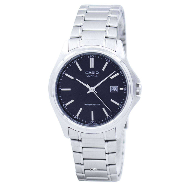 Casio Quartz Analog Stainless Steel Black Dial MTP-1183A-1ADF MTP-1183A-1A Mens Watch