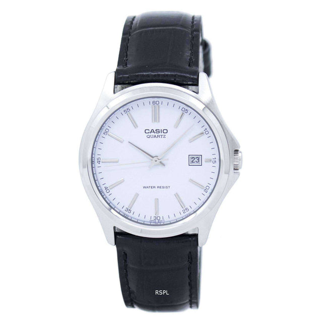 Casio Quartz Analog White Dial Black Leather MTP-1183E-7ADF MTP-1183E-7A Mens Watch