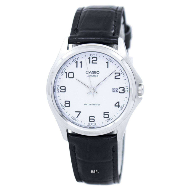 Casio Quartz Analog White Dial Black Leather MTP-1183E-7BDF MTP-1183E-7B Mens Watch