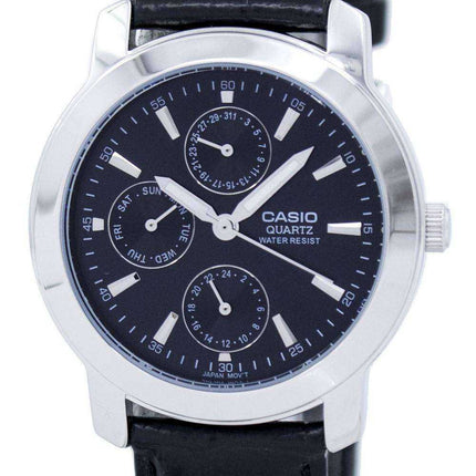 Casio Enticer Quartz Multi Dial Leather Strap MTP-1192E-1ADF MTP-1192E-1A Mens Watch