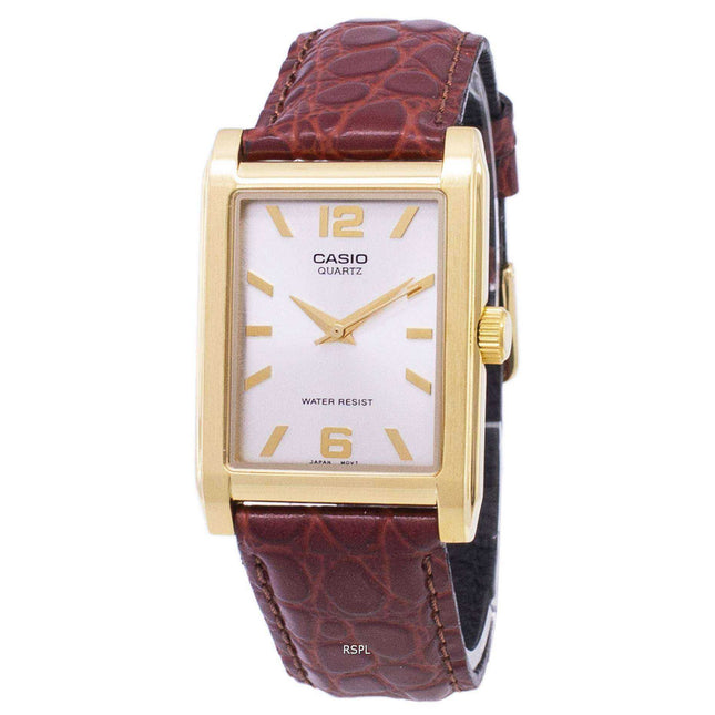 Casio Enticer Quartz Analog Silver Dial MTP-1235GL-7ADF MTP-1235GL-7A Mens Leather Watch