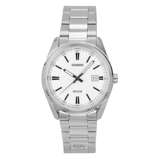 Casio Standard Analog Stainless Steel White Dial Quartz MTP-1302DA-7AV Unisex Watch