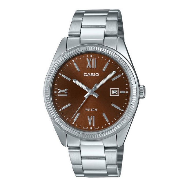 Casio Standard Analog Ion Plated Stainless Steel Brown Dial Quartz MTP-1302DD-5AV Men's Watch