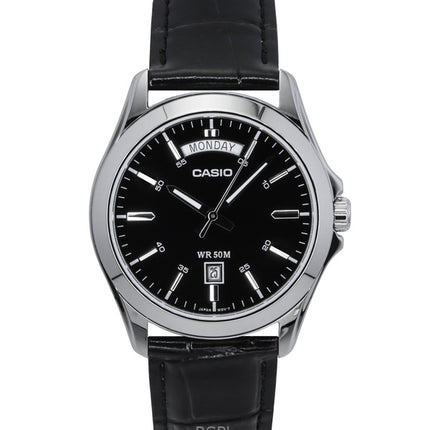 Casio Analog Black Dial MTP-1370L-1AVDF MTP-1370L-1AV Mens Watch