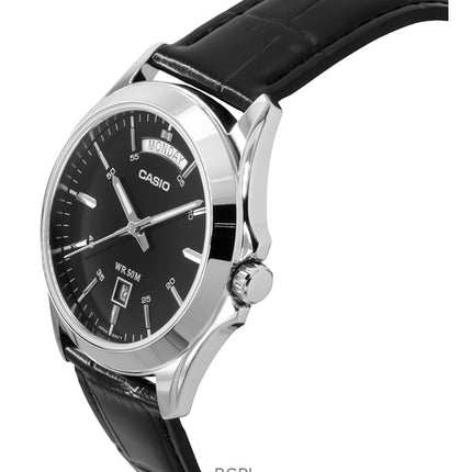 Casio Analog Black Dial MTP-1370L-1AVDF MTP-1370L-1AV Mens Watch